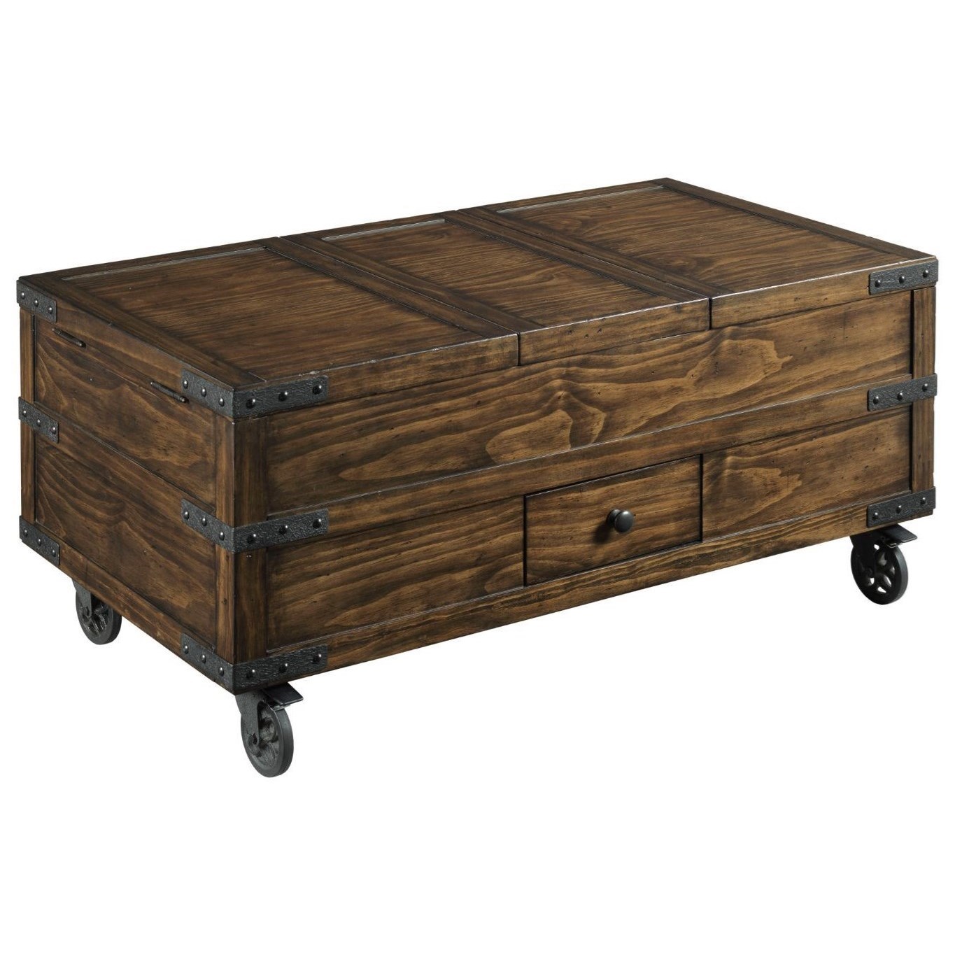 Trunk Style Coffee Table With Storage / Pyramid Espresso Trunk Coffee